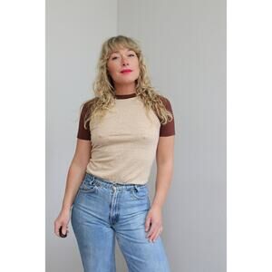 1970's Vintage Deadstock Raglan Baseball Single Stitch T-Shirt ~ Women's XS SM